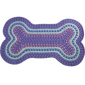Pet Studio Bone Shaped Braided Rug Pink