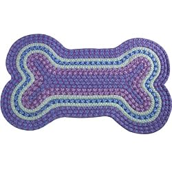 Pet Studio Bone Shaped Braided Rug Blue