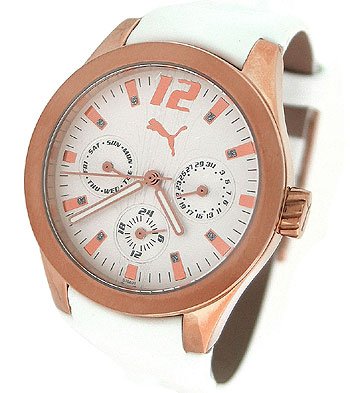 PUMA Women's PU101982001 Tire Multifunction Rosegold and White Dial Watch