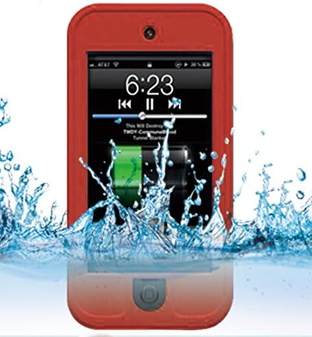 Waterproof Case with Kickstand Underwater Protection Case Full-Body for Apple IPod 5/6 (2012/2015 Release) (Red)