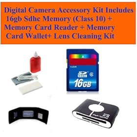 Panasonic Dmc-g1, Dmc-g2, Dmc-g10, Dmc-g1k, Dmc-g2k, Dmc-g10k Digital Camera Digital Camera Accessory Kit Includes 16gb Sdhc Memory (Class 10) + Memory Card Reader + Memory Card Wallet+ Lens Cleaning Kit