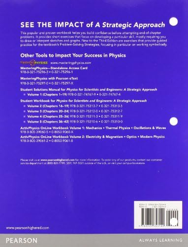 Student Workbook for Physics for Scientists and Engineers: A Strategic Approach, Vol. 1 (Chs 1-15)