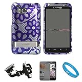 Purple Flowers Durable 2 Piece Protective Crystal Hard Shield Guard Cover C ....
