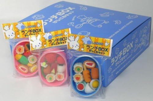 3 Bento Boxes 21 Japanese Lunch Food Fruit Erasers