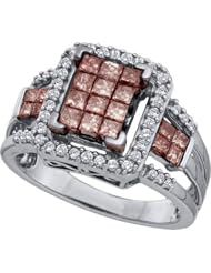 1.01CTW COGNAC DIAMOND LADIES INVISIBLE RING