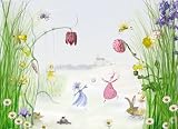 Fototapete Motivtapete Bildtapete Kindertapete Princess Elfen im Gras Blumen Prinzessin fürs Kinderzimmer Tapete für Kinder - Wall Mural 4-Teilig - Lieferung mit Tapetenleim - Größe 254 x 184 cm