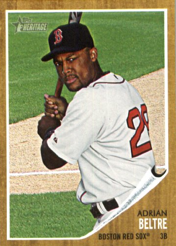 2011 Topps Heritage Baseball Card # 225 Adrian Beltre - Boston Red Sox - MLB Trading Card in Screwdown Case