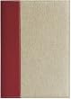 Canvas Refillable Journal Diary, Red Leather Spine, 6x8"