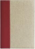 Canvas Refillable Journal Diary, Red Leather Spine, 6x8"