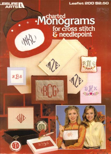 Charted Monograms for cross stitch & needlepoint, Leisure Arts Leaflet 200