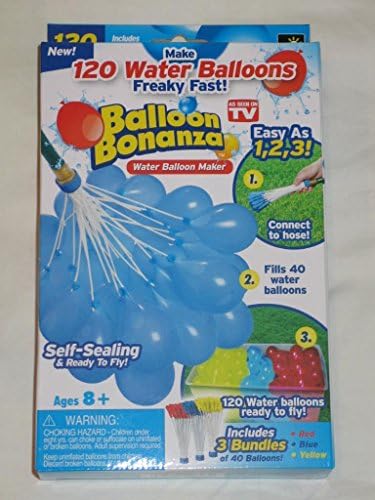 Balloon Bonanza, 120 Self-Sealing Water Balloons in 3 Bundles (Red, Blue, Yellow)