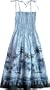 Smocked Sundress - Women's Pineapple's View Spaghetti Strap Hawaiian Aloha Tube Top Sun Dress in Blue - L