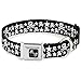 Buckle Down Seatbelt Buckle Dog Collar - Skulls & Stars Black/White - 1