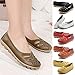 FUNOC Womens Ladies Casual Cut Out Leather Loafers Flat Shoes Moccasin Sandals