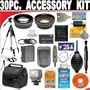 30 PC ULTIMATE MONSTER SUPER SAVINGS DELUXE DB ROTH ACCESSORY KIT, INCLUDES LENSES, FILTERS, VIDEO LIGHT, ACCESSORIES AND MUCH MORE! For The Sony HDR-SR5, SR7, SR8, SR10, SR11, SR12, CX7, CX12, CX100, XR100, XR200V, XR500V, XR520V Camcorders