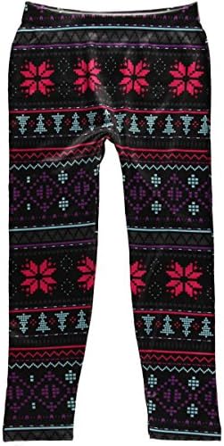 Derek Heart Big Girls' "Fair Isle Success" Leggings - black/pink, 10 - 12