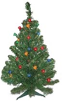 2' Pre-Lit Double Petal Reflector Multi Light Artificial Christmas Tree #175951