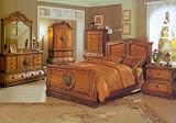 Vintage Finish Cal King Sleigh Bedroom Set