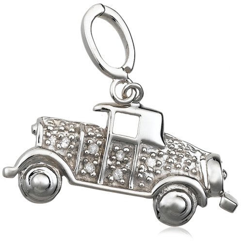 Sterling Silver Diamond Antique Car Charm