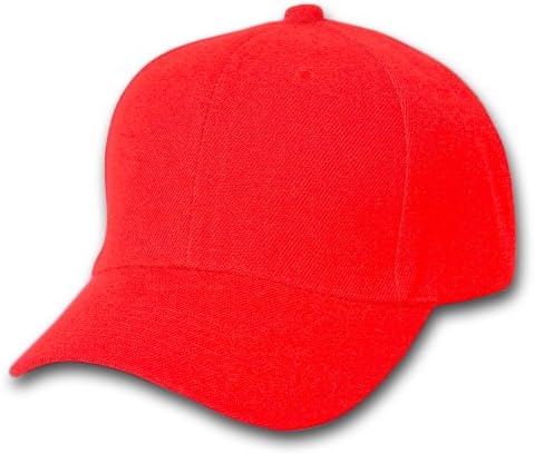 Plain Fitted Hat - Red, 7 5/8