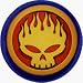Search : The Offspring - Round Flaming Skull Logo - Round Sticker / Decal