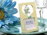 Teddy Bear Photo Frame w Blue Heart (Set of 96) - Baby Shower Gifts & Wedding Favors