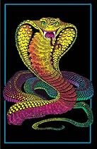 Cobra (Coiled) Flocked Blacklight Poster Print - 24" X 36"