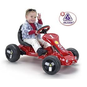 Red Power Go Kart with Full Face Play Helmet 6V