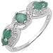 0.50 Carat Genuine Emerald Sterling Silver Ring
