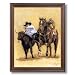 Framed Cherry Cowboy Rodeo Bull Dogging Western Pictures Art Print