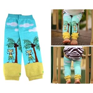Bundle Monster Brand New 6 Pair Baby Leggings / Leg Warmers Mix Design Set for - Boy or Girl - Fit 0 to 5 yrs Toddler-blue