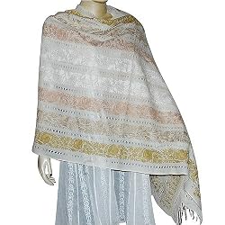 Shawl and Wraps Kashmir Sozuni Embroidered 28 x 75 inches (ebsp015)