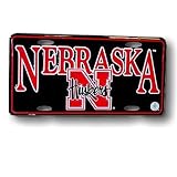 University of Nebraska Lincoln UNL Cornhuskers- Black Metal License Plate - NebraskA FlatTop Arch Nlogo design