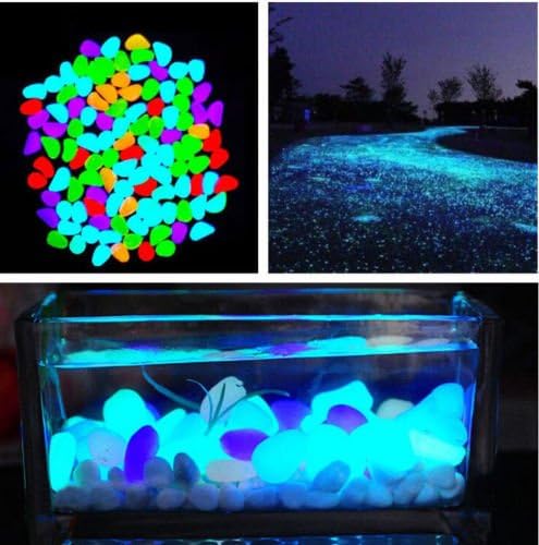 New 10 Pcs New Colorful Glow in The Dark Stones pebbles Rock For FISH TANK AQUARIUM no.20