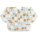 Bumkins Waterproof Sleeved Bib - Blue/Chocolate Cubes