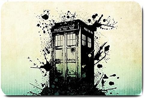 Splashed Police Box Tardis Doctor Who Large Doormat Neoprene Backing Non Slip