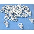 25 Lobster Clasps Claw Silver Plated Beading 10x6mm