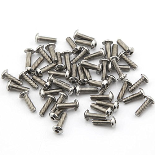 Owfeel Pack of 50pcs M5*16MM Button Head Hex Socket Cap Screws 304 stainless steel bolts