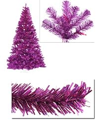 8' Pre-Lit Fuschia Artificial Sparkling Christmas Tree - Pink Lights