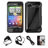 Black Metallic Cosmo Wave Design Protective Snap-On Case Cover for HTC Droi ....