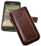 Produkt-Bild: Suncase Ledertasche (Lasche mit R&uuml;ckzugfunktion) f&uuml;r Samsung GT i9000 Galaxy S braun