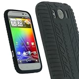read full review igadgitz Black Silicone Skin Case Cover with Tire Tread Design for HTC Sensation XL Android Smartphone Cell Phone + Screen Protector