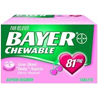 Bayer Chewable Low Dose Baby Aspirin Cherry 81 Mg 36-Count (Pack of 3)