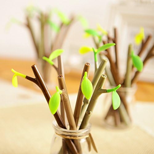 Set of 8 Cute Novelty Kawaii Cartoon Branch Black Ink Gel Ink Rollerball Pens For Kids School Office Family