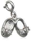 Sterling Silver Diamond Baby Shoes Charm