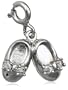 Sterling Silver 1/10 cttw Diamond Baby Shoes Charm