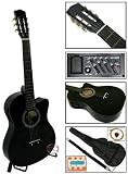 New Black Electric Acoustic Guitar Cutaway Style W/ Accessories