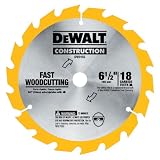 DEWALT DW9155 6-1 2-Inch 18 Tooth ATB Fast Cutting Carbide Saw Blade with 5 8-Inch Arbor