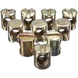 Waterwood 10pcs M6 Barrel Bolts Cross Dowel Slotted Furniture Nut for Beds Crib Chairs