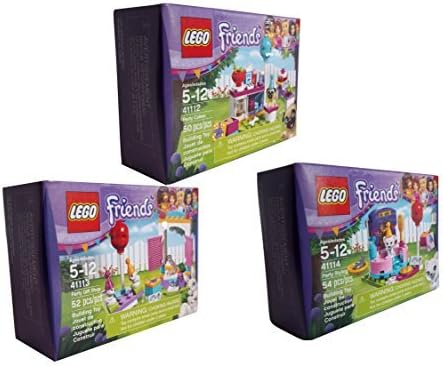 LEGO Friends Party Cakes 41112, LEGO Friends Party Gift Shop 41113, LEGO Friends Party Styling 41114 3-Set Bundle